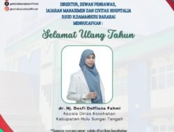 Ucapan Selamat dari RSUD H. Damanhuri Barabai untuk dr. Hj. Desfi Delfiana Fahmi