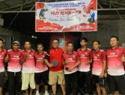 Hut RI ke-79, Desa Banua Lawas dan PTM Cantung Barakat Kelumpang Hulu Gelar Turnamen Tenis Meja 2024