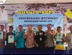 Badan Pertanahan Kotabaru Bagikan 128 Sertifikat Melalui Program Konsolidasi Tanah