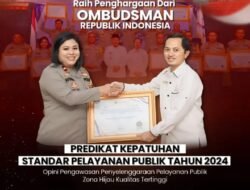 Polres Banjarbaru Terima Penghargaan Zona Hijau Pelayanan Publik 2024