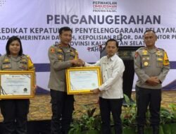 Polres Kotabaru Raih Penghargaan Kepatuhan Pelayanan Publik dari Ombudsman Kalsel