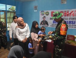 Satgas TMMD ke-123 Berikan Makanan Tambahan Kepada Anak Stunting di Desa Talusi