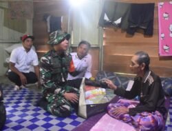 Satgas TMMD ke-123 Kodim 1004 Kotabaru Berikan Tali Asih dan Pengobatan Gratis ke Warga Desa Talusi