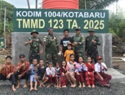 Satgas TMMD ke-123 Kodim Kotabaru, Wujudkan Air Bersih di Desa Talusi