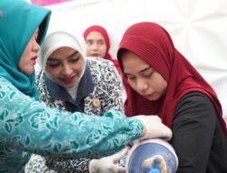 Memperingati HUT ke 75 Ikatan Bidan Indonesia, Ketua TP PKK Kotabaru Berikan Imunisasi Kepada Balita