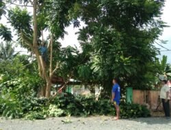 Pemdes Karang Payau Beserta Warga Gelar Gotong Royong Bersihkan Sepanjang Ruas Jalan Desa