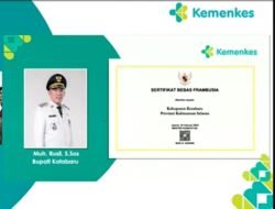 Pemkab Kotabaru Terima Sertifikat Bebas Frambusia Dari Kementerian Kesehatan RI 2025