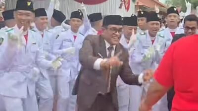 Bupati dan Paskibra Hulu Sungai Utara Ikut Asyik Bergoyang Tabola Bale di HUT RI Ke 80
