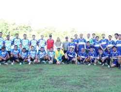 KORPRI Balangan Akhiri Studi Tiru Dengan Pertandingan Bola di Lapangan GOR Kotabaru