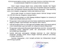 Bupati Kotabaru Terbitkan Surat Edaran Atur Penggunaan Media Sosial Bagi ASN