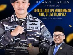 Wakil Ketua DPRD Kotabaru Awaludin Ucapkan Selamat HUT Danlanal Muhammad Arif, Doakan Sukses dalam Pengabdian